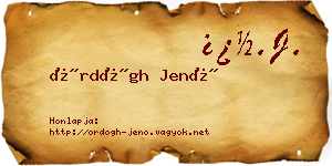 Ördögh Jenő névjegykártya