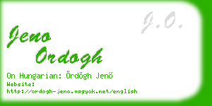 jeno ordogh business card