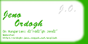 jeno ordogh business card